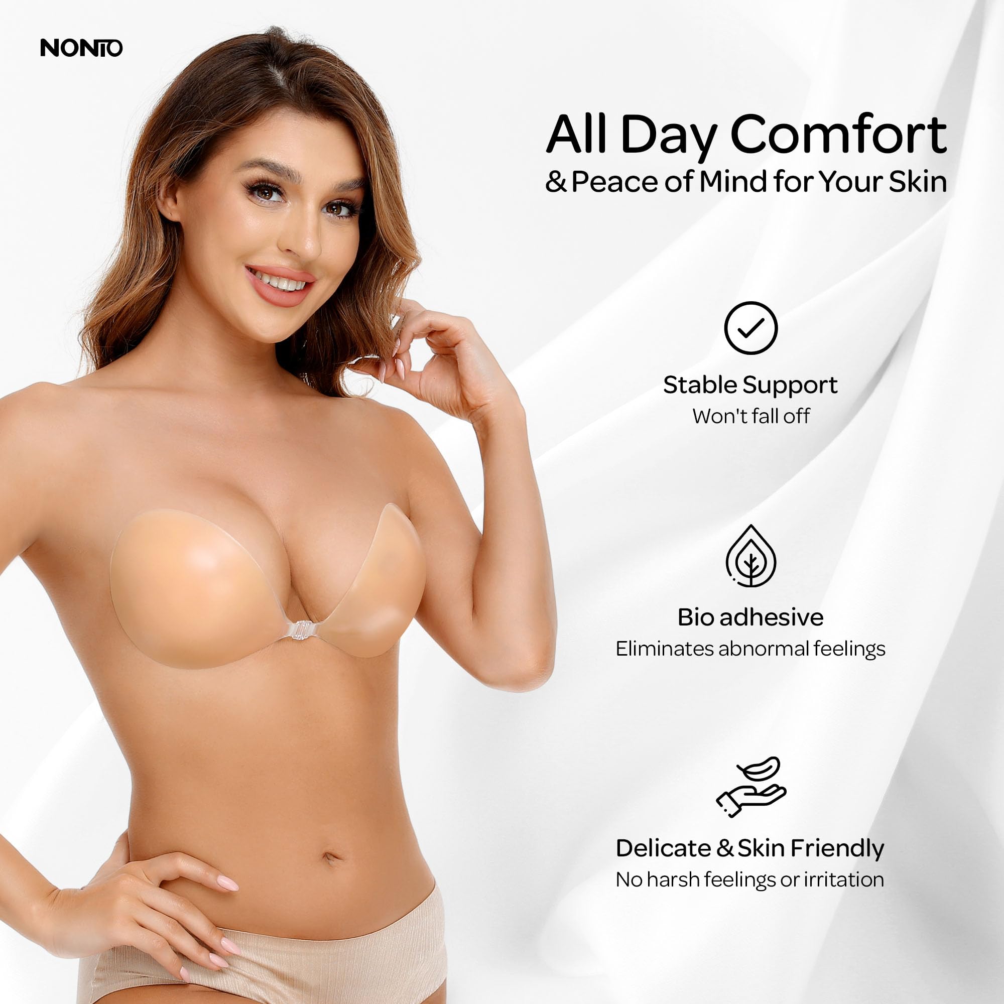 Strapless Bra Adhesive - Sutiã Adesivo Sem Alças, Invisível, Reutilizável,