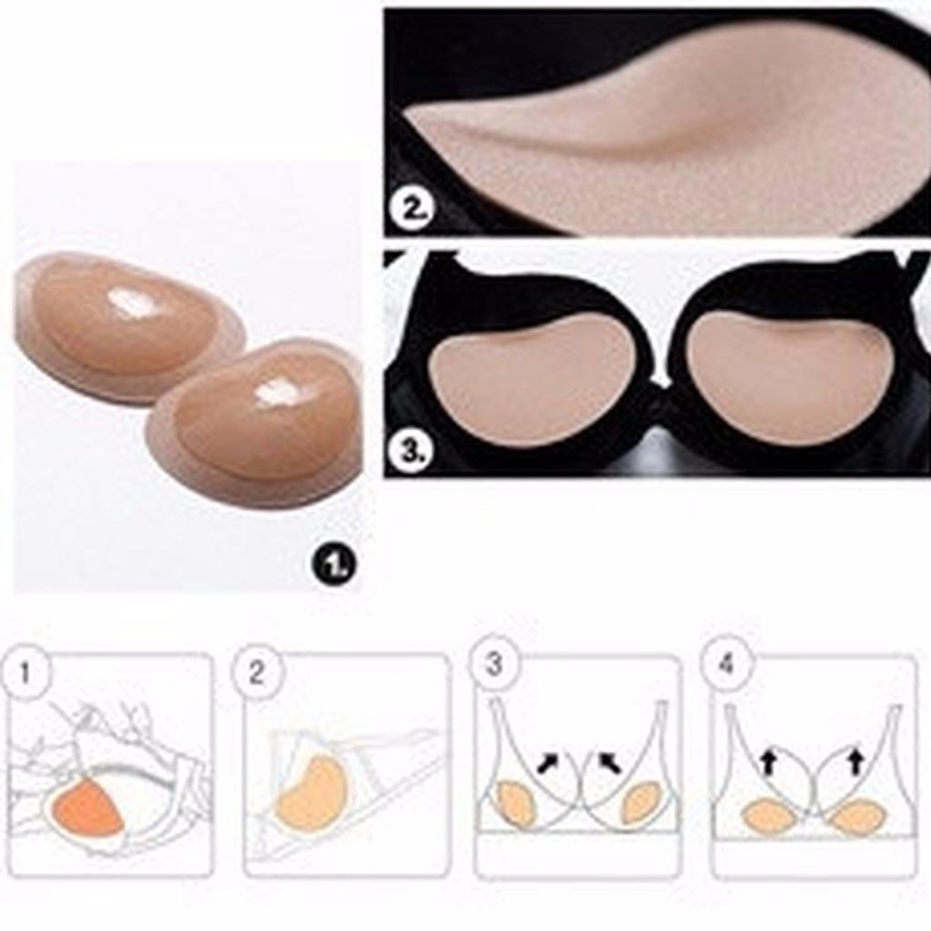 Almofadas de silicone reutiliz - Push Up Bra Silicone avaliação e preço